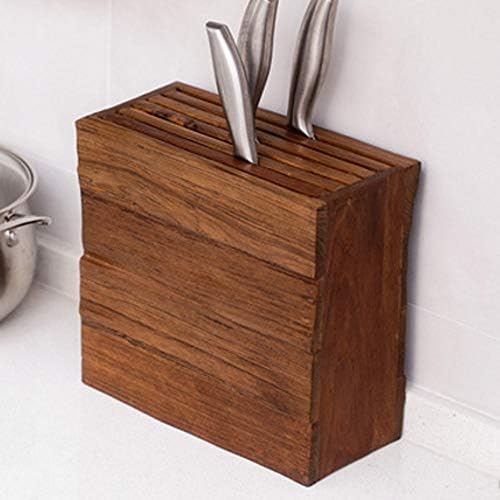 IRDFWH drveni držač noža sa 6 rupa držač noža za kuhinjske potrepštine stalak za odlaganje od punog drveta držač noža