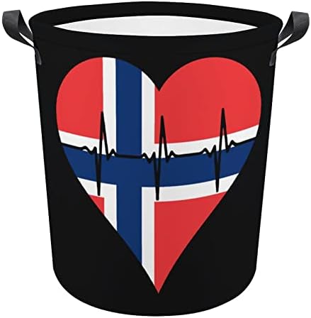 Ljubav Norveška Heartbeat korpa za veš sklopiva visoka korpa za odeću sa ručkama torba za odlaganje