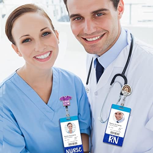 Plifal Nurse Badge Buddy Kartica Dodatna Oprema Za Njegu Glitter Blue Vertikalna Značka Identifikacijske Oznake