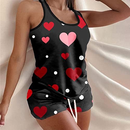 Žene postavlja žene dva srce komad Love Valentine odijelo Set rukav dan Casual Print Vest žene odijela & amp ;Setovi Crvena