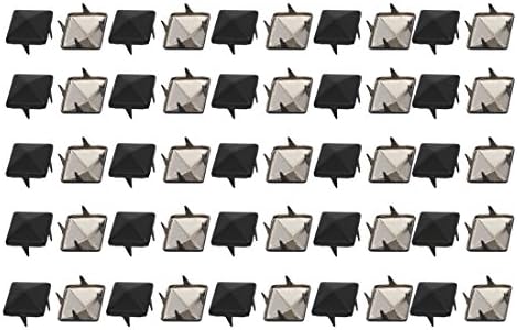 Aexit 50pcs 12mm Početna Hardver Square Tvrtak DIY papir Brad Matt Black za Crkveničke plovidbe Model: 20AS475QO615