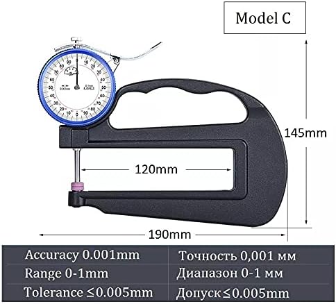 Httjack Metal pokazivač Kaliper mjerake keramike mjerenje površine ravne glave visoke precizne dise debljine papirnog filmskog mikrometra