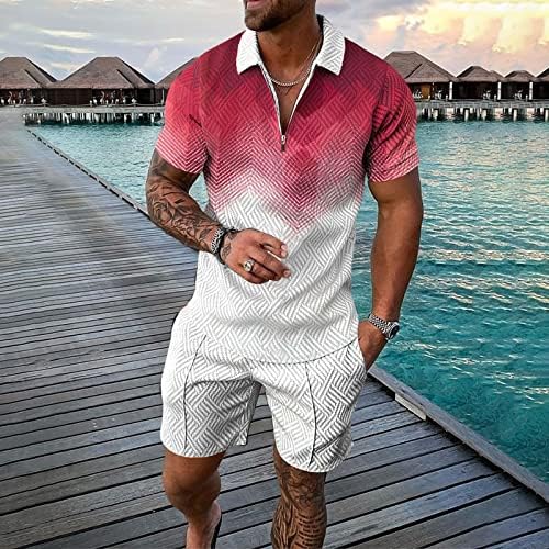 BMISEGM Ljetne radne majice za muškarce muške sportske odjeće za tisak u boji kratkih rukava kratke hlače za kratke hlače se postavljaju