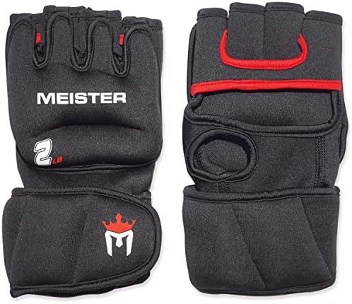 Meister 2 funta neoprena weighted rukavice za kardio & amp ;Heavy Hands - 2lb x 2-crn / crven