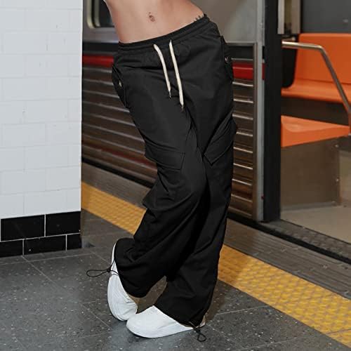 Miashui ženske casual pantalone 3x 2023 teretni hlače Žena opuštena fit baggy odjeća crne hlače visoke hlače za izvlačenje za