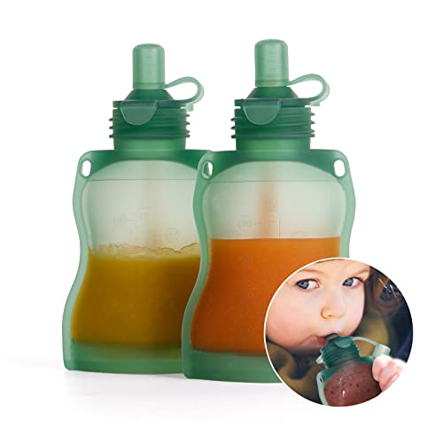 haakaa silikon za ponovno punjenje Squeezy Baby Food Yummy torbica domaća Organska hrana za bebe/malu djecu / djecu, 2 pakovanja 4