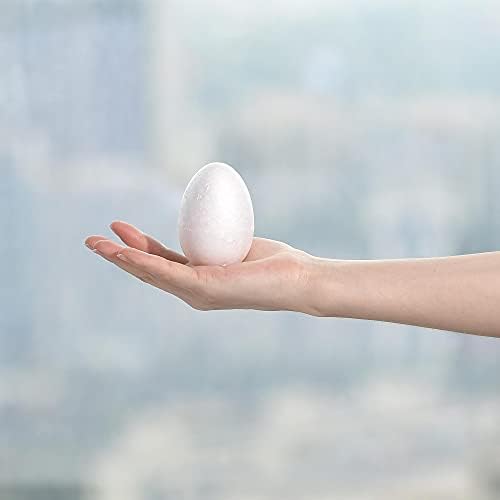 Uxcell 8pcs Bijela jaja pjena lopta 2 x 3 polistirenske čvrste kuglice za jaja ukras, zanat i ručno rađeni
