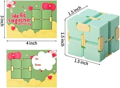 Joyin 28 pakovanja Infinity kocke sa dnevnim kartama Valentines, puzzle flip kocke, stres olakšanje fidget senzorne igračke za djecu