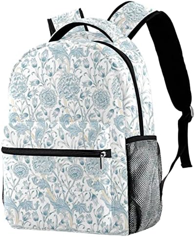 VBFOFBV ruksak za žene Daypack backpad bakfak za laptop Travel Casual Torba, Vintage Bijela plava cvjetna vinova loza