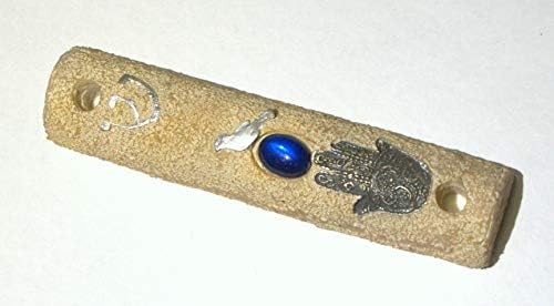 Kolekcijski trendovi Judaica mock Stone Mezuzah Case Hamsa ptica Plava dragulja Dekoracija 10 cm