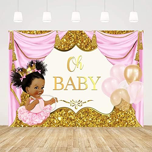 Ticuenicoa 7x5ft Oh Baby backdrops za djevojčice kraljevske princeze roze i zlatne Baby Shower Pozadine za fotografiju svježe princeza