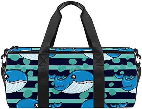 MaMacool Marine Dolphins Green Dark Stripes torba za nošenje preko ramena platnena putna torba za teretanu Sport Dance Travel Weekender