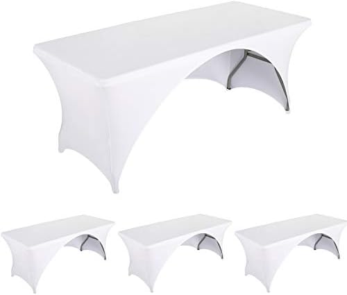 LZY opremljeni poklopci stola za 6 stopa sklopive tablice, otvorena leđa, spandex / strije / elastične pravokutne stolne krpe za sajam za prikaz ili zabavu