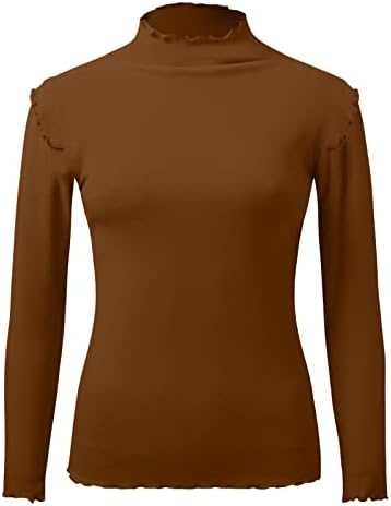 Termalne košulje s dugim rukavima za žene zimske tople mokeliranje kotleneck fleece obložene vrhove pulover gumba