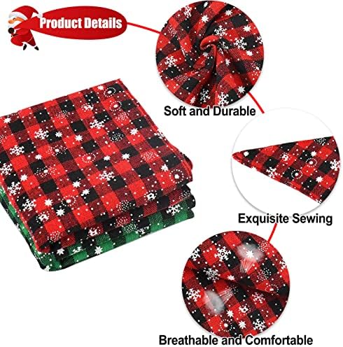 Malier 2 Pack Bandana Christmas Classic Plaid SnowFlake PET šal trokut Bibs Kerchief Set kućnog ljubimca Kostim dodaci Dekoracija