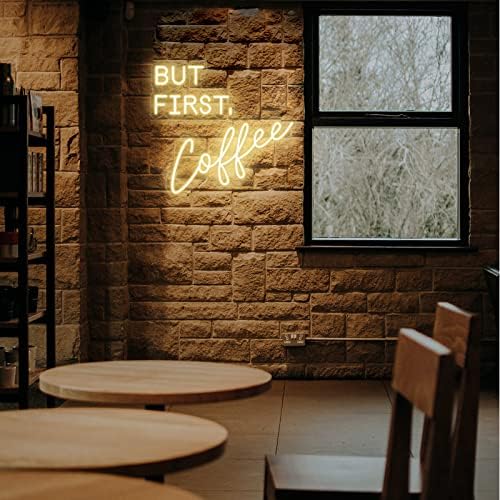 Ali prvi neonski znak za kafu, LED neonski znak za kafu, zidni dekor slova za kafu koji se može prigušiti viseće noćno svjetlo, ručno