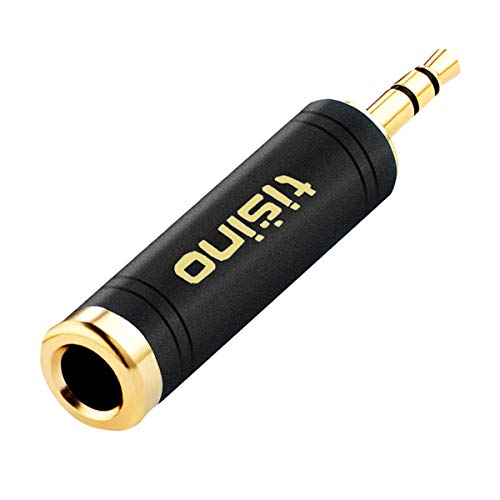 Tisino 1/4 do 3,5 mm stereo adapter, 1/4 inčni ženski do 1/8 inčni muški mini jack AUX adapter za slušalice - crni, 1pcs