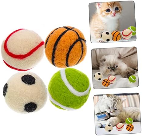 Zemila 4 setovi Craft Kittens Funted Feld Right Fun Dog Handmade Cat Pompoms Tenis i igračka Kuglice Lover COROFOLY Igrati Dobavljači