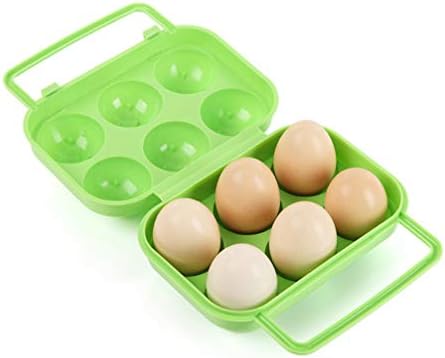 BESPORTBLE 6 count posuda za jaja, Vanjska Plastična prenosiva posuda za jaja sa držačem nosača za jaja sa ručkom za RV, prikolice