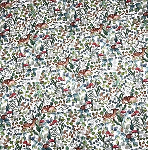 Bambi Jelen šumske životinje pamučna tkanina pored metara metara Botanički šivaći materijal po metru metru životinjski Print tekstilni