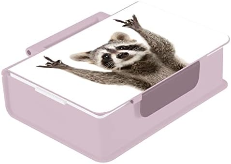 Alaza Mirov rakun Rock Funny Animal Bento ručak Kutija za ručak BPA-besplatni spremnici bez propuštanja W / vilica i kašika, 1 komad