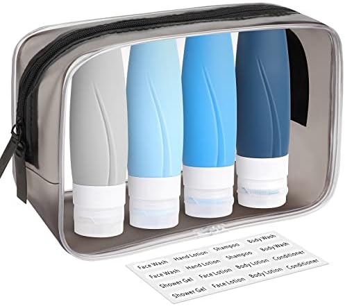 Insfit Prijenosne putne boce TSA odobreno, 3oz toaletne potrepštine, posude za prometu na bocama za tečnosti BPA besplatne silikonske