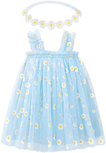 Bgfks Baby Girls Daisy Tutu haljina,princeza haljina za zabavu sa mekanom trakom za glavu sa cvijetom tratinčice.