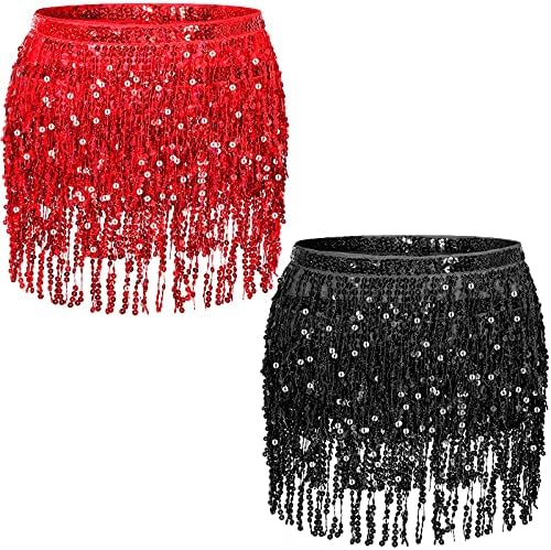 Sequin Fringe suknje Trbušni plesni suktni festival Tassel suknja HIP šal omota za žene i djevojke