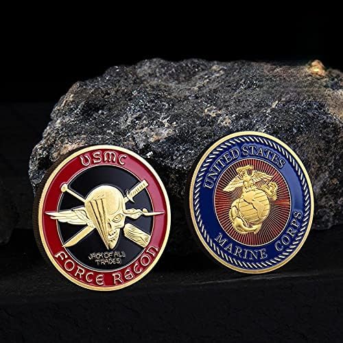Sjedinjene Države Marine Suvenir Coin USMC Force Recon Skull uzorak Komemorativni kovanice Zlato kolekcionar