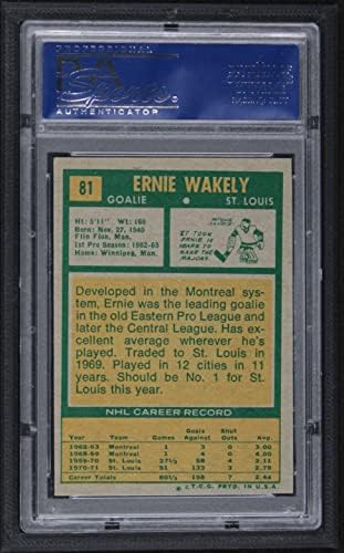 1971. godine 81 Ernie Wakely St. Louis Blues PSA PSA 8.00 Blues