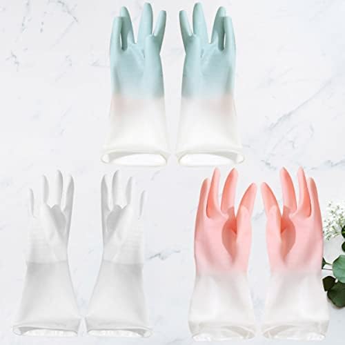 Cabilock 1set3pairs kućanske rukavice u boji za pranje posuđa za pranje ruku gumene kuhinjske rukavice za čišćenje razne S