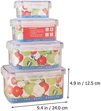 Cabilock kontejneri za voće 4kom plastični kontejneri za skladištenje hrane Set kutija za skladištenje frižidera sa lako zaključanim
