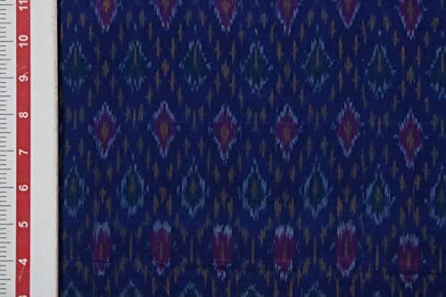 Dizajn Košarica tamno plava geometrijski pamuk svile ikat tkanina za umjetnost & zanati, DIY, šivanje, i druge projekte, širina 44