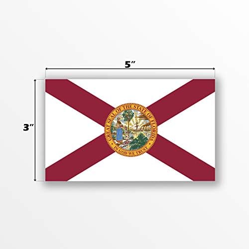 Florida zastava FL vinilna naljepnica naljepnica Sunshine State Automobilski prozor za automobile 2-pakovanje 5-inča sa 3 inča premium