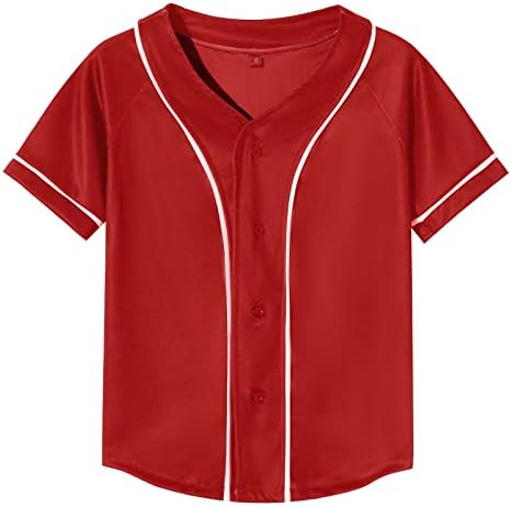 Jeecoin Dječji bejzbol dres patentni džinovi s uniforme T košulje Hip Hop Hipster Plain Softball Aktivne košulje za dječake Djevojke