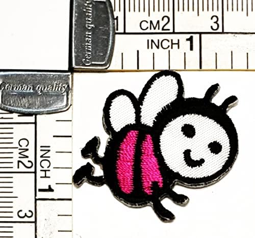 Kleenplus Mini pčela Sew Iron on Patch vezena aplikacija zanat ručno rađena odjeća haljina biljni šešir Jean naljepnica Pink Bee Cartoon