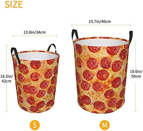3D Pizza feferoni velike korpe za veš, sklopive visoke korpe za odeću, torba za pranje kupatila, spavaće sobe