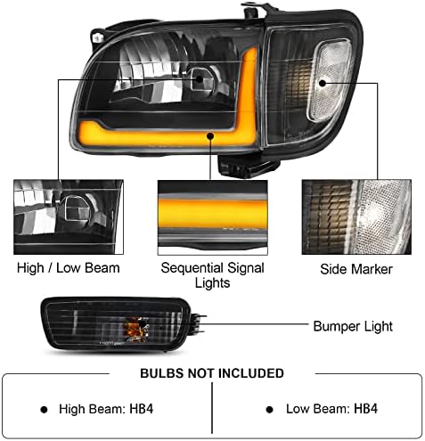 ALZIRIA LED sekvencijalni farovi za 2001-2004 Toyota Tacoma LED DRL sa strane putnika i vozača