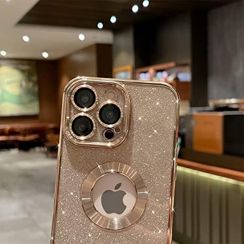 Kurhero za iPhone 12 Pro Max Case Bling Clear sa zaštitnim objektivom fotoaparata Luksuzni elektroplanirani silikonski neto otporan