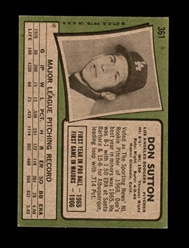 1971 TOPPS 361 Don Sutton Los Angeles Dodgers Ex / MT Dodgers