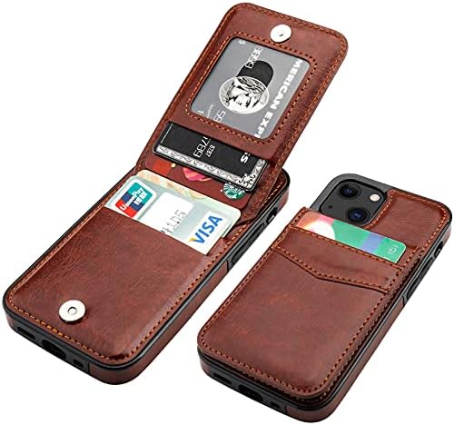 Kihuwey kompatibilan sa iPhone 13 Mini novčanikom sa držačem kreditne kartice, Premium kožnom magnetnom kopčom za teške uslove rada