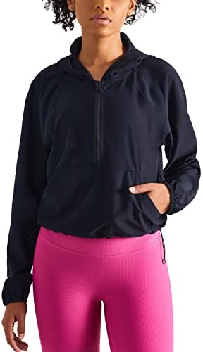 altiland lagana trening jakna za žene, skraćena atletska dukserica za trčanje u teretani, UV zaštita pulover sa pola Patentnog zatvarača