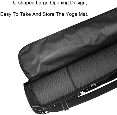 Yoga mat torba sa podesivim remenom za rame sa punim patentnim zatvaračem Yoga Mat torba za nošenje za žene crni uzorak, 6, 7x33,