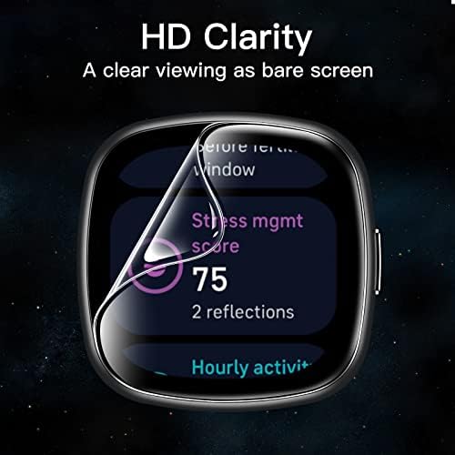 JETech zaštitnik ekrana za Fitbit Versa 4 / Sense 2, fleksibilni TPU Film protiv ogrebotina, HD Clear, 6-Pack