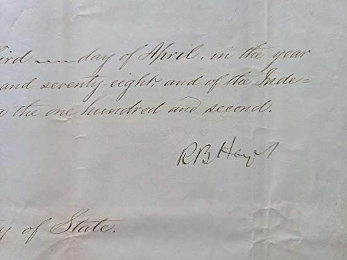 Rutherord B Hayes JSA Loa potpisan 1878 dokument Paris Exposition autogram