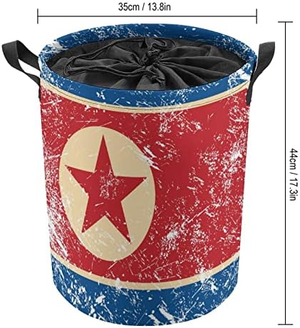Sklopiva korpa za veš Severne Koreje sa Retro zastavom velika korpa za veš lagana korpa za odlaganje Organizator igračaka sa ručkama
