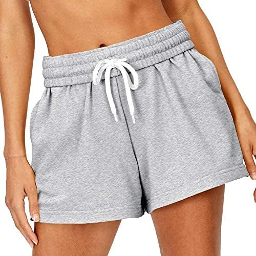 GOOCHEER ženske kratke hlače za vježbanje Ležerne ljetne vezice za trčanje elastične hlače visokog struka s džepovima