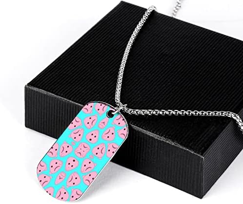 Pink Blob Fish Memorial ogrlica pravokutna privjesak ogrlice Kreativni nakit Poklon za muškarce Žene