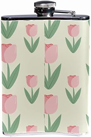 Tikvica sa lijevkom, navlaka od umjetne kože za piće tikvice za piće, Tulip Crtić Pink Flower