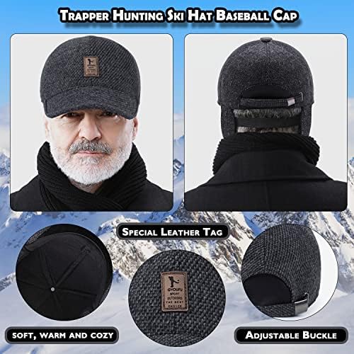 Clakllie warm Wool bejzbol kape zimski šeširi za muškarce kamiondžija Tata šešir sa preklopnim štitnicima za uši toplije vunene podesive